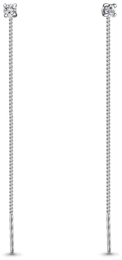 Серьги-цепочки AQUAMARINE 48312А вес 0.57 г серебро, без вставок купить,6300