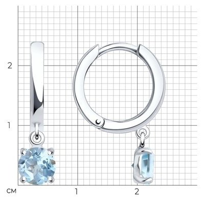 Серьги SOKOLOV 92022391-sk223 вес 3.13 г серебро, топаз купить,25972