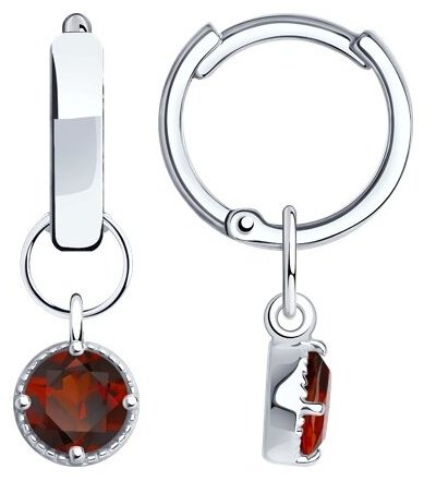 Серьги SOKOLOV 92022548 вес 2.47 г серебро, гранат купить,NaN