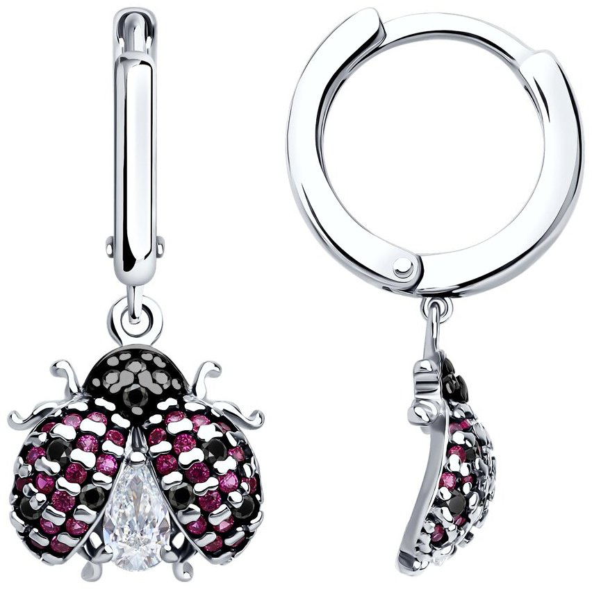 Серьги SOKOLOV 94026825 вес 3.89 г серебро, корунд купить,23927