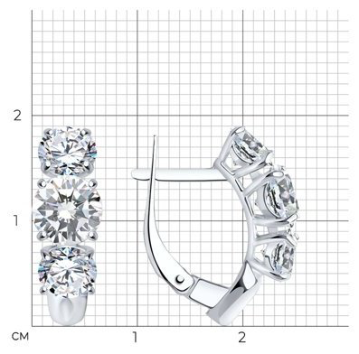 Серьги SOKOLOV 94022963 вес 3.43 г серебро, фианит купить,NaN