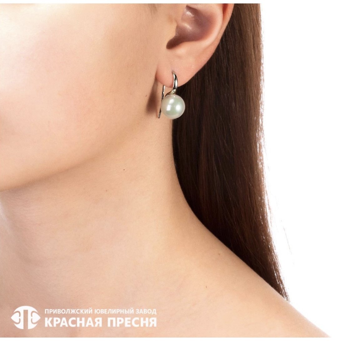 Серьги Красная пресня 33612526 вес 6 г серебро, имитация жемчуга купить,NaN