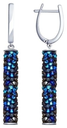 Серьги SOKOLOV 94023187 вес 5.94 г серебро, кристалл Swarovski купить,NaN
