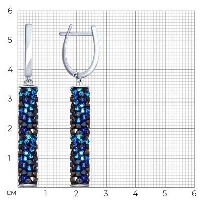 Серьги SOKOLOV 94023187 вес 5.94 г серебро, кристалл Swarovski купить,NaN