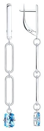 Серьги SOKOLOV 94026900 вес 3.87 г серебро, топаз купить,20084