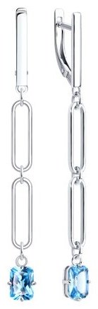 Серьги SOKOLOV 94026900 вес 3.87 г серебро, топаз купить,20084