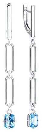 Серьги SOKOLOV 94026900 вес 3.87 г серебро, топаз купить,20084