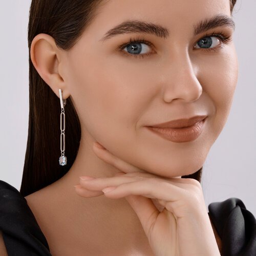 Серьги SOKOLOV 94026900 вес 3.87 г серебро, топаз купить,20084