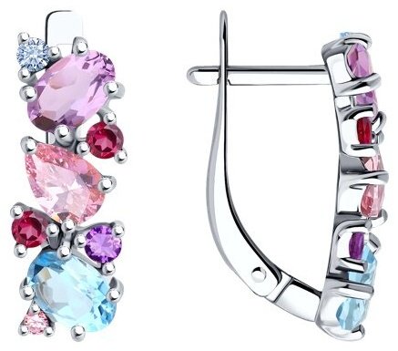 Серьги SOKOLOV 92022773 вес 3.29 г серебро, корунд купить,NaN