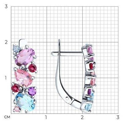 Серьги SOKOLOV 92022773 вес 3.29 г серебро, корунд купить,NaN