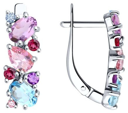 Серьги SOKOLOV 92022773 вес 3.29 г серебро, корунд купить,NaN