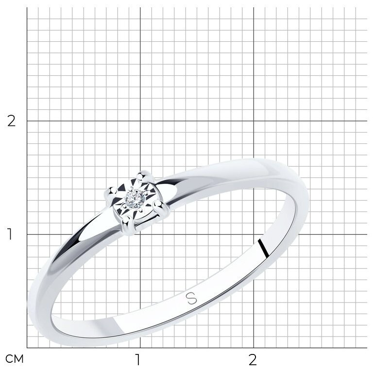 Кольцо SOKOLOV 87010016 17 1.08 г серебро, бриллиант купить,NaN