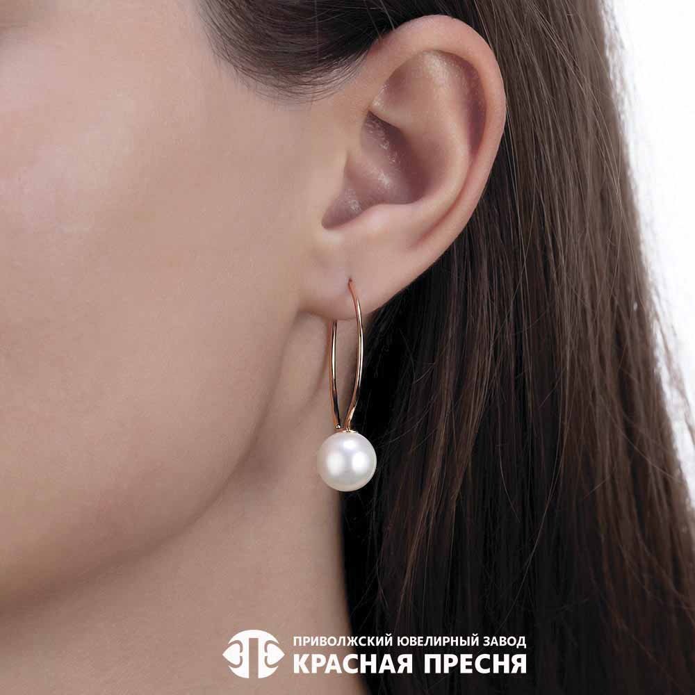 Серьги Красная пресня 33615095 вес 4 г серебро, имитация жемчуга купить,NaN