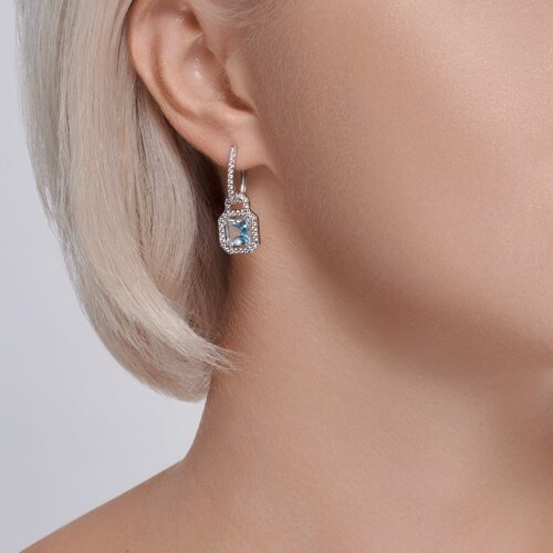 Серьги SOKOLOV 92022830 вес 5.23 г серебро, топаз купить,46170