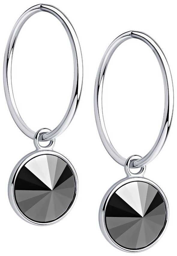 Серьги SOKOLOV 94024337 вес 3.77 г серебро, фианит Swarovski купить,22418