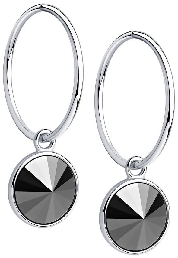 Серьги SOKOLOV 94024337 вес 3.77 г серебро, фианит Swarovski купить,22418