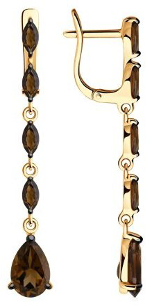 Серьги SOKOLOV 92022833 вес 3.03 г серебро, раухтопаз купить,30780
