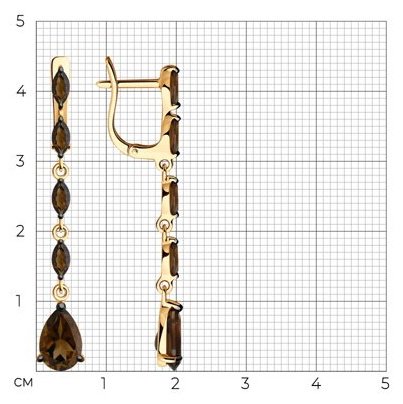 Серьги SOKOLOV 92022833 вес 3.03 г серебро, раухтопаз купить,30780