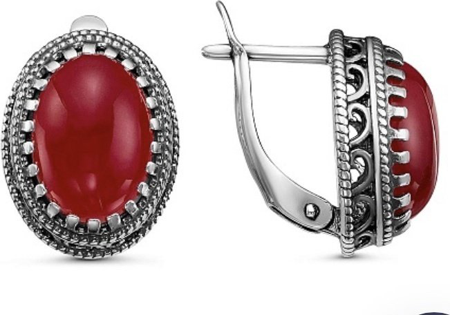 Серьги Красная пресня 3367096-8 вес 7.9 г серебро, коралл имитация купить,25394