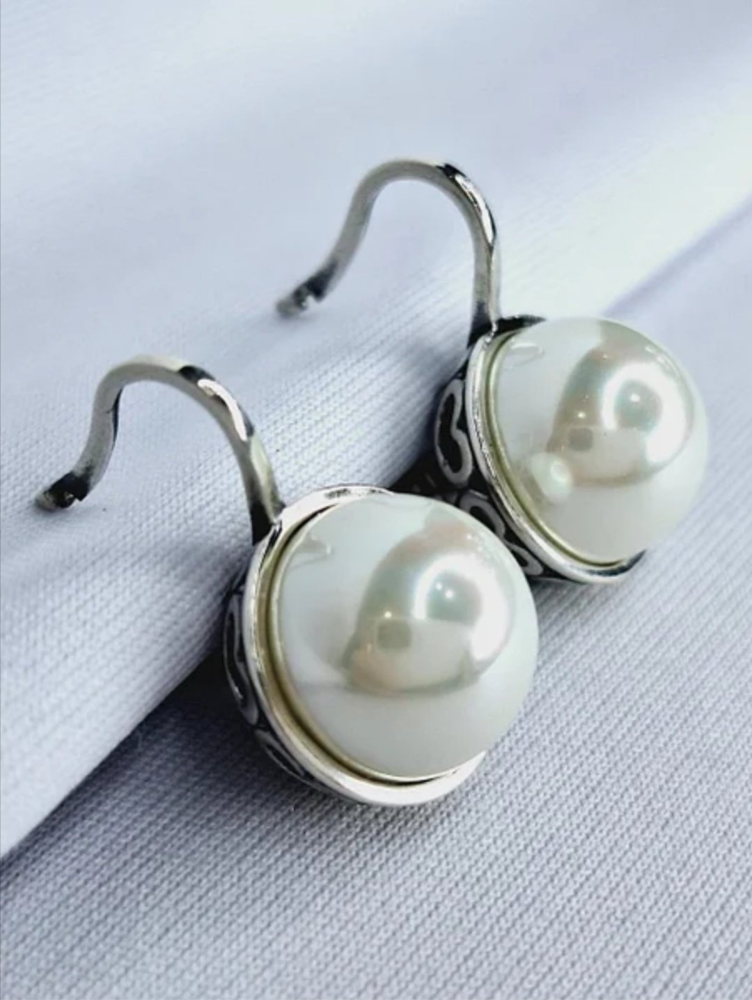 Серьги Красная пресня 3367346 вес 8.9 г серебро, жемчуг купить,26499