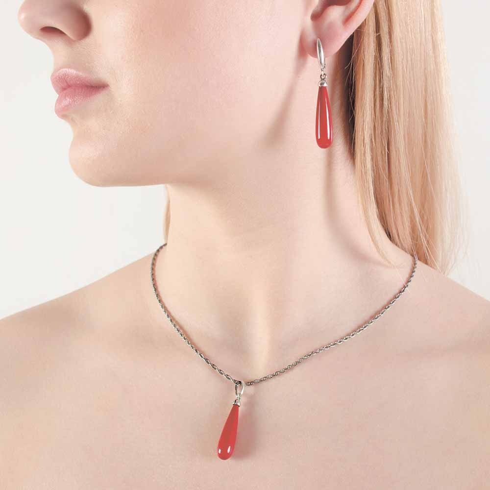 Серьги Красная пресня 3367516Кр вес 7.4 г серебро, коралл имитация купить,25022