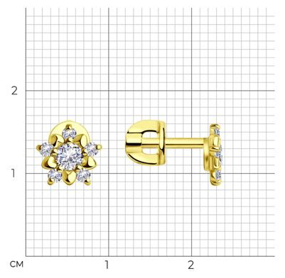 Кафф SOKOLOV S024036-2_s вес 1.64 г золото, фианит купить,209920