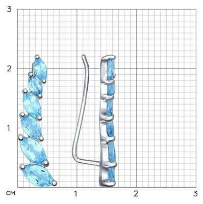 Серьги SOKOLOV 92021348 вес 1.76 г серебро, топаз купить,23221