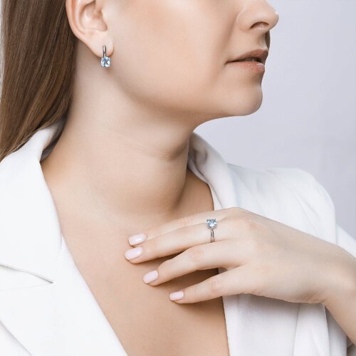 Серьги SOKOLOV 92021398 вес 2.69 г серебро, топаз купить,23999