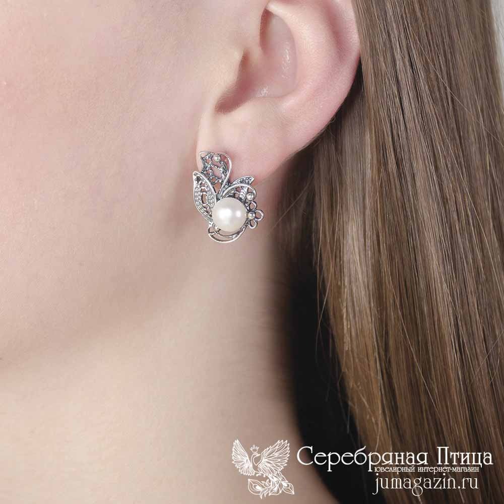 Серьги Красная пресня 3331553 вес 6.5 г серебро, культивированный жемчуг - ForteMarket Серьги Красная пресня 3331553 вес 6.5 г серебро, культивированный жемчуг купить,24649