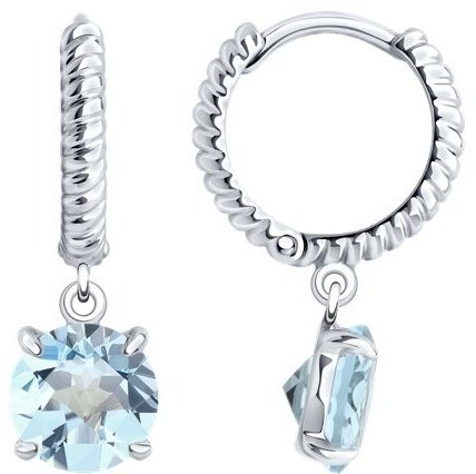 Серьги SOKOLOV 92022928 вес 3.65 г серебро, топаз купить,35134