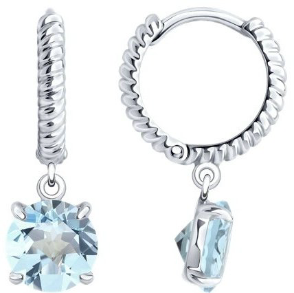 Серьги SOKOLOV 92022928 вес 3.65 г серебро, топаз купить,35134