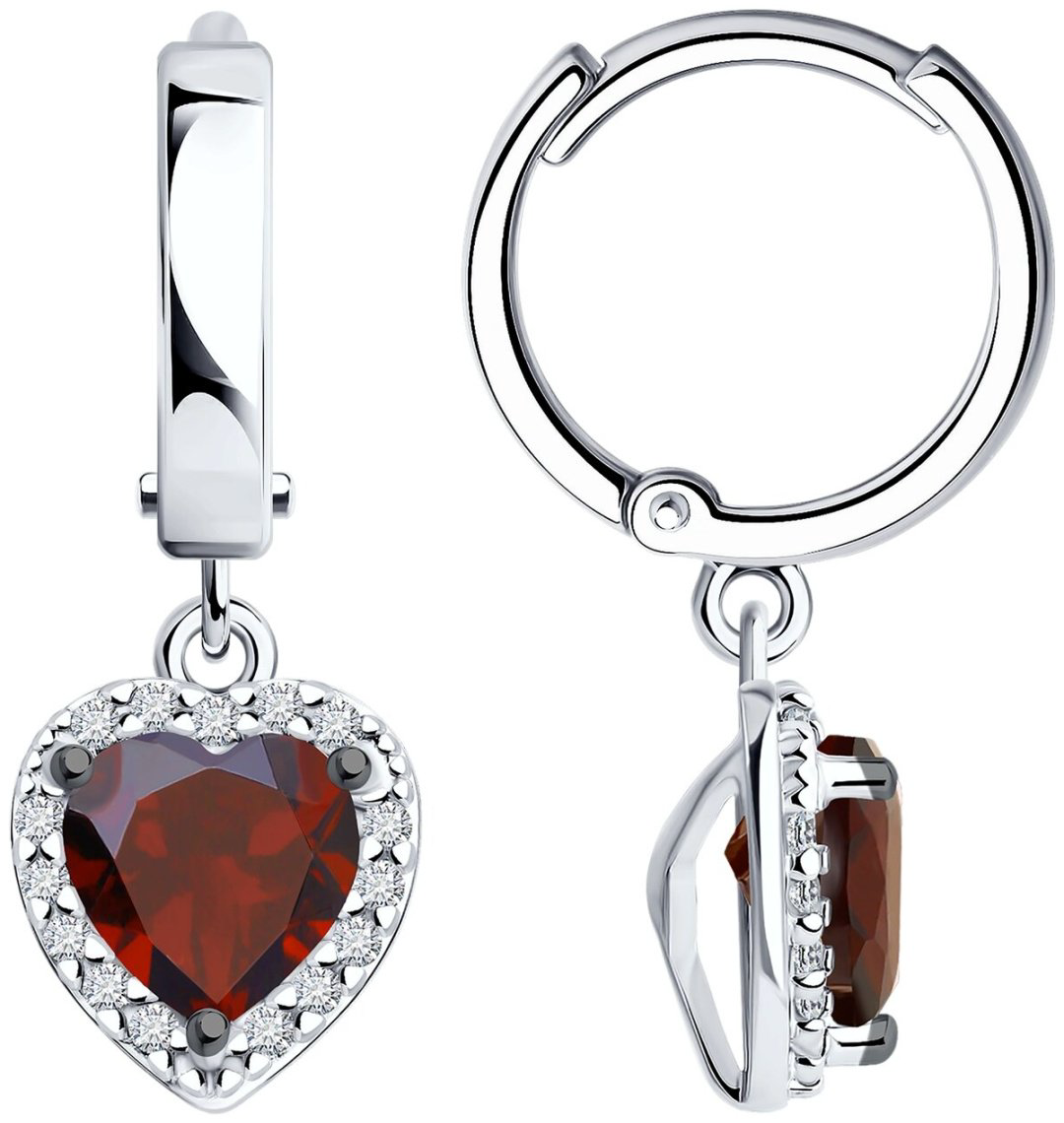 Серьги SOKOLOV 92022932 вес 3.24 г серебро, гранат купить,NaN