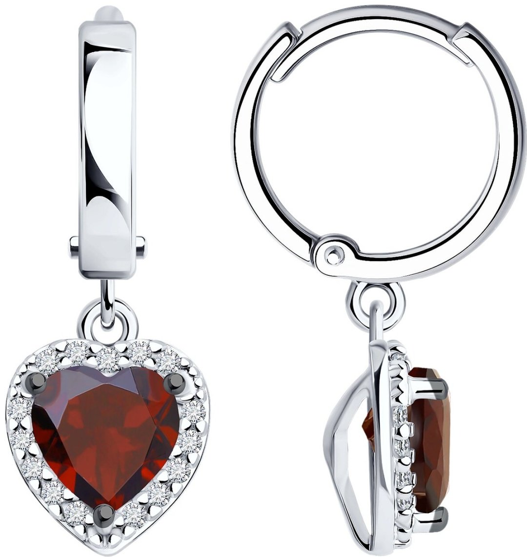Серьги SOKOLOV 92022932 вес 3.28 г серебро, гранат купить,NaN