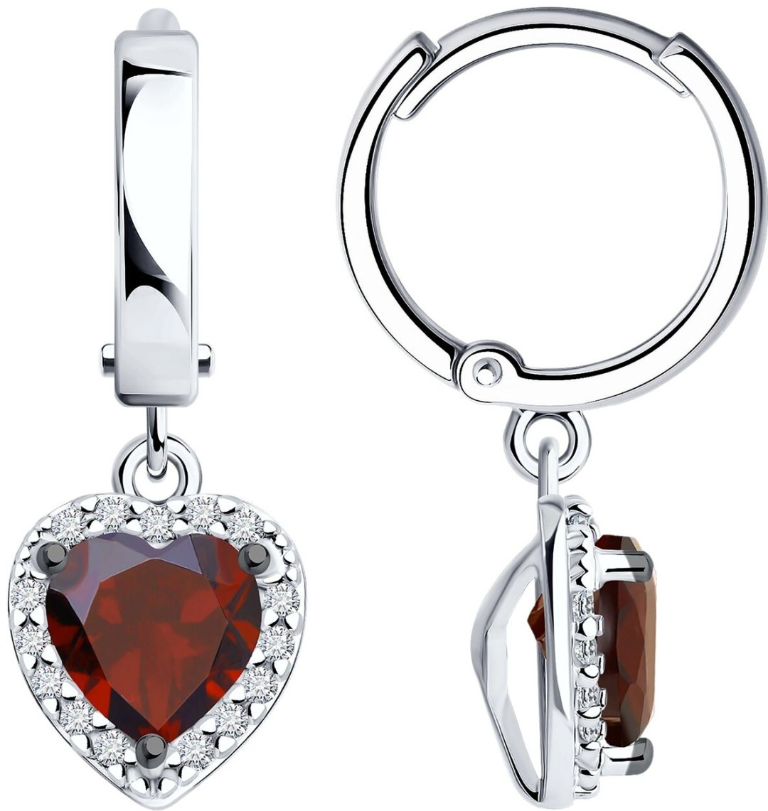 Серьги SOKOLOV 92022932 вес 3.28 г серебро, гранат купить,NaN