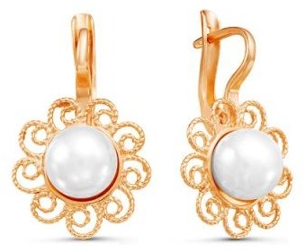 Серьги Красная пресня 3369529 вес 1 г серебро, жемчуг купить,37193