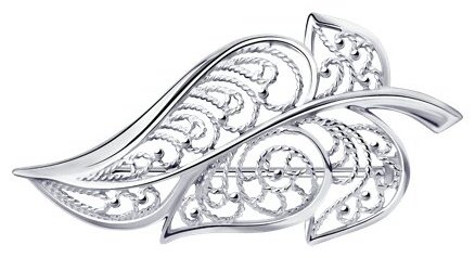 Брошь Diamant 94-140-00698-1 вес 2.59 г серебро, без вставок купить,16416