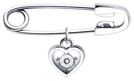 Брошь Diamant 94-140-02698-1 вес 0.8 г серебро, фианит купить,9234
