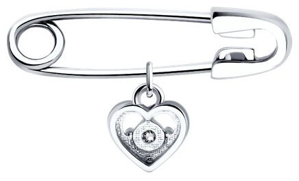 Брошь Diamant 94-140-02698-1 вес 0.8 г серебро, фианит купить,9234