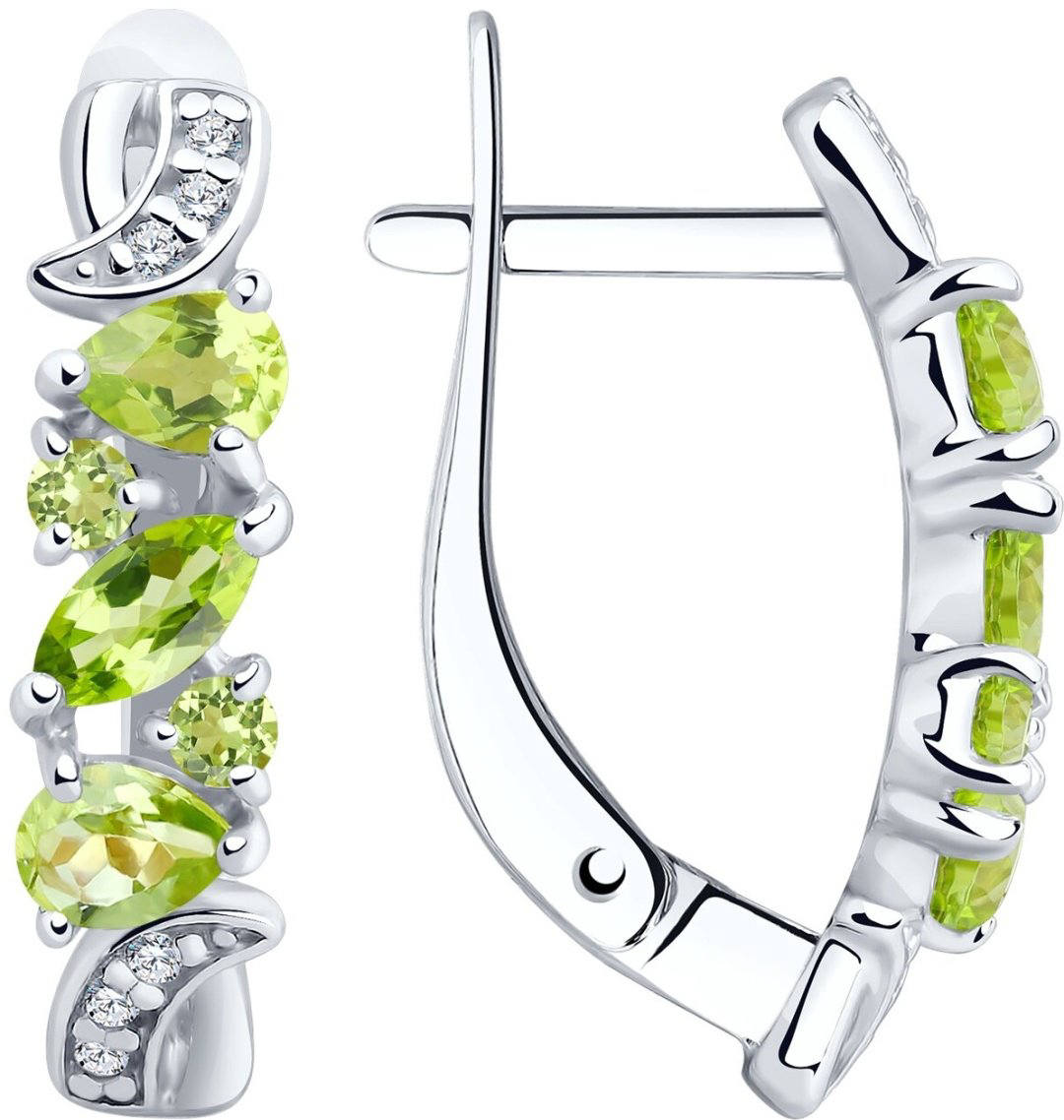 Серьги SOKOLOV 92021780 вес 2.76 г серебро, хризолит купить,21798