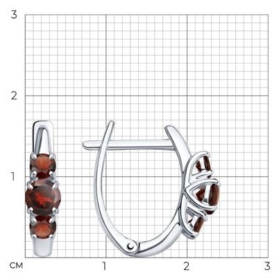 Серьги SOKOLOV 92022935 вес 2.7 г серебро, гранат купить,24565