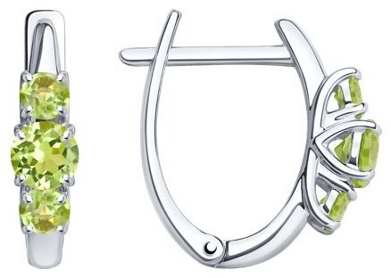 Серьги SOKOLOV 92022936 вес 2.46 г серебро, хризолит купить,NaN