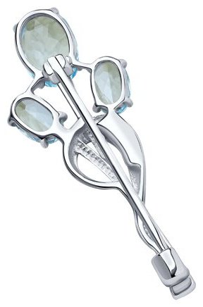 Брошь Diamant 94-340-01165-1 вес 2.39 г серебро, топаз купить,19494