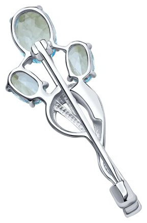 Брошь Diamant 94-340-01165-1 вес 2.39 г серебро, топаз купить,19494