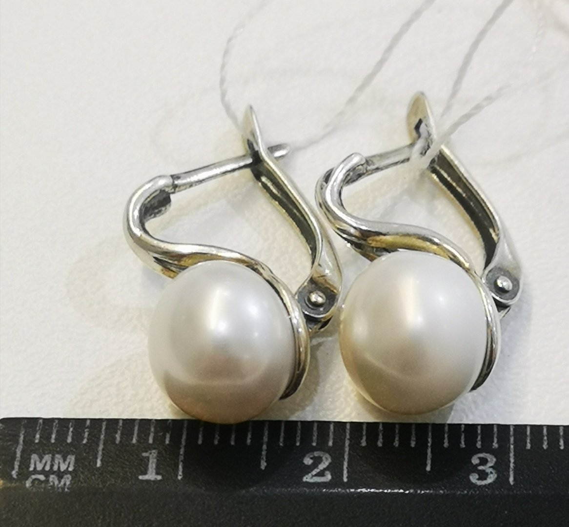 Серьги Красная пресня 3338306 вес 5 г серебро, жемчуг купить,45000