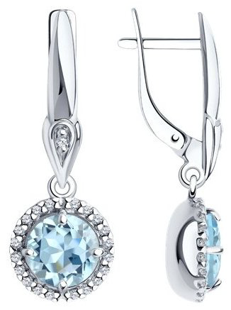 Серьги SOKOLOV 92021875 вес 3.95 г серебро, топаз купить,25989