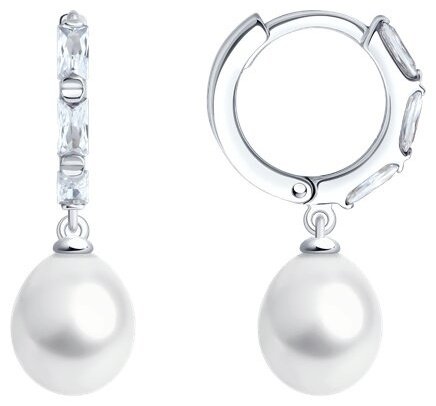 Серьги SOKOLOV 92022950 вес 3.34 г серебро, жемчуг купить,29369