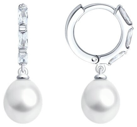 Серьги SOKOLOV 92022950 вес 3.34 г серебро, жемчуг купить,29369