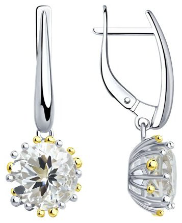 Серьги SOKOLOV 92021898 вес 5.18 г серебро, горный хрусталь купить,36351