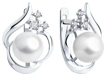 Серьги SOKOLOV 92022958 вес 3.91 г серебро, жемчуг купить,23464