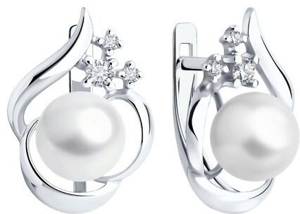 Серьги SOKOLOV 92022958 вес 3.91 г серебро, жемчуг купить,23464